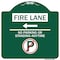 Signmission Fire Lane No Parking or Standing Anytime W/ No Parking & Left Arrow Alum, 18" x 18", GW-1818-24008 A-DES-GW-1818-24008 - alternate 1